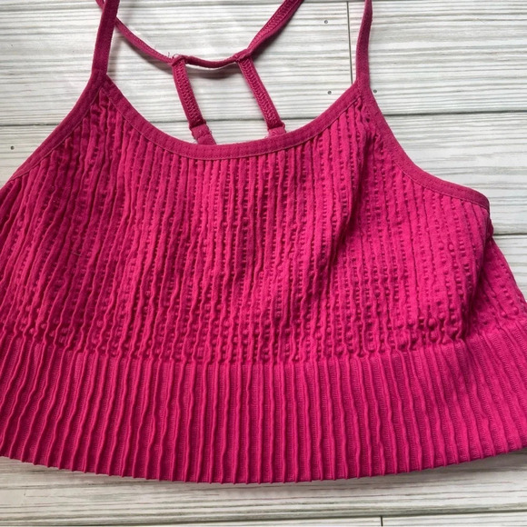 Anthropologie fuchsia bra top adjustable straps womens size M/L - Picture 2 of 5